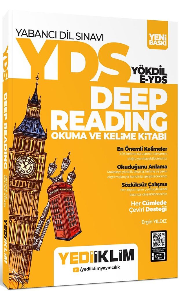Yediiklim YDS YÖKDİL E-YDS Deep Reading Okuma ve Kelime Kitabı Yediiklim Yayınları