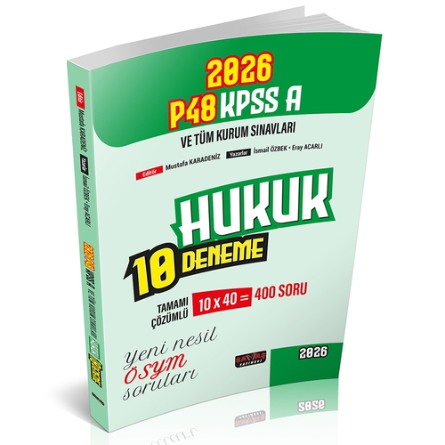 Savaş 2026 KPSS A Grubu P48 Hukuk 10 Deneme Çözümlü - Tuğrahan Öztürk, Asena Kılıç Savaş Yayınları