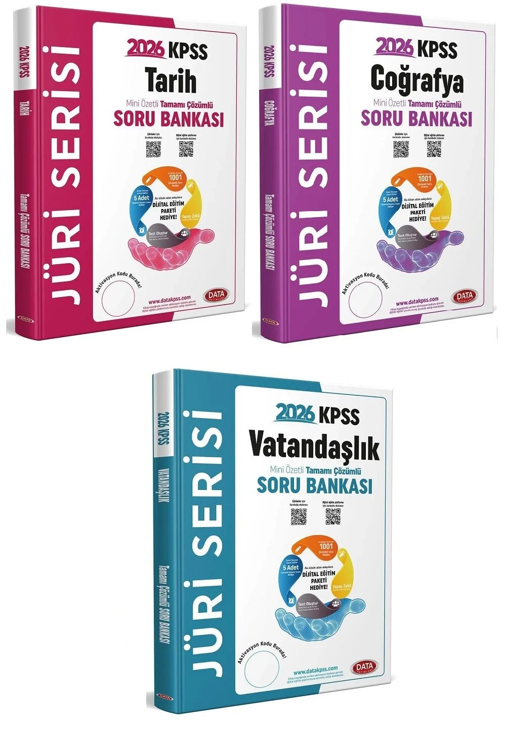 Data Yayınları 2026 KPSS Tarih + Coğrafya + Vatandaşlık Jüri Soru Bankası 3 lü Set