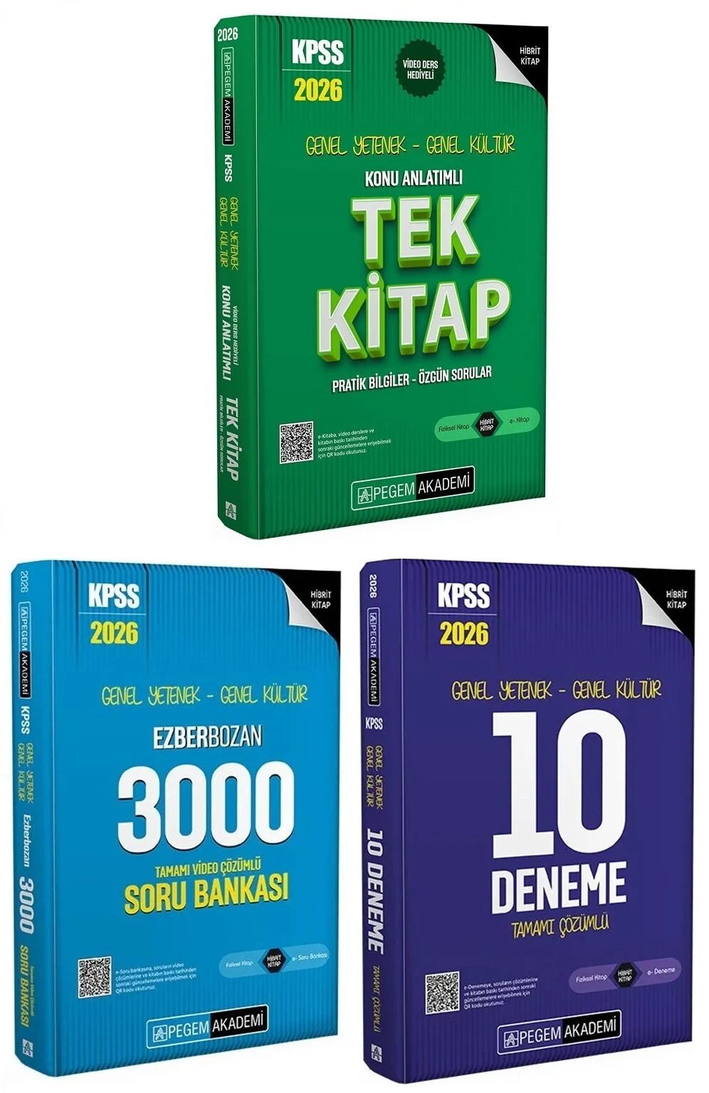 Pegem 2026 KPSS Genel Yetenek Genel Kültür Konu + Soru Bankası + 10 Deneme 3 lü Set Pegem Akademi Yayınları