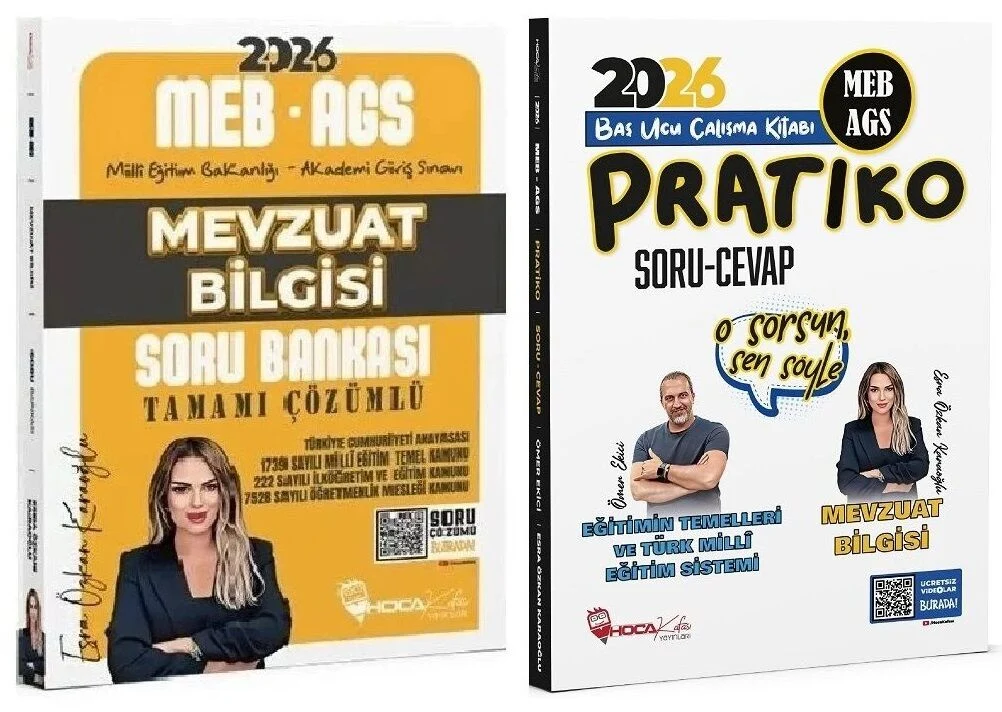 YENİ AGS - Hoca Kafası 2026 MEB-AGS Mevzuat Bilgisi Soru Bankası + Pratiko Soru Cevap 2 li Set- Esra Özkan Karaoğlu, Ömer Ekici Hoca Kafası Yayınları