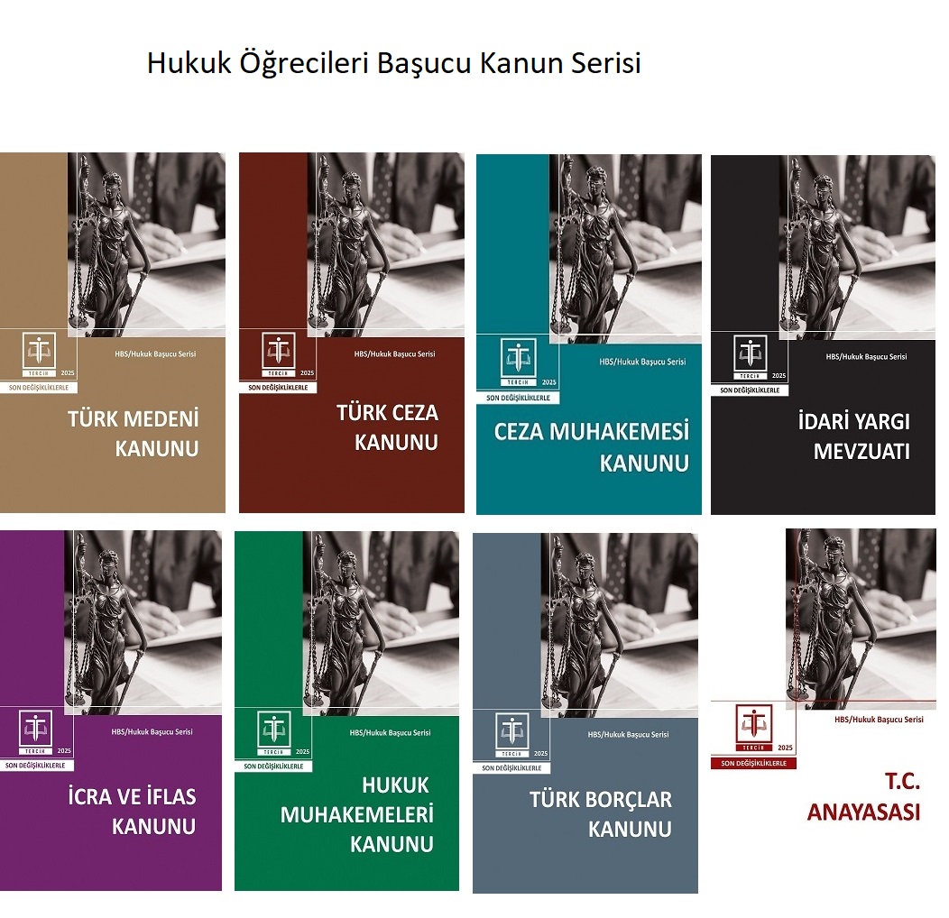 Tercih Yayıncılık Hukuk Öğrecileri Başucu Kanun Serisi -Türk Borçlar-T.C.Anayasası-Hukuk Muhakemeleri-İcra ve İflas-İdari Yargı-Ceza Muhakemesi-Türk Ceza-Türk Medeni(8Kitaplık Kanun Metni Cep Boy) 1. Baskı,  Ekim 2025