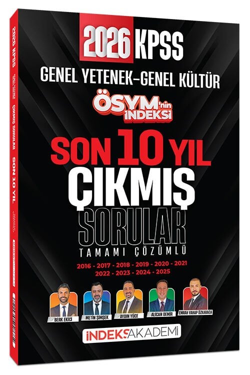 İndeks Akademi 2026 KPSS Genel Yetenek Genel Kültür ÖSYM nin İndeksi Çıkmış Sorular Son 10 Yıl Çözümlü İndeks Akademi Yayıncılık