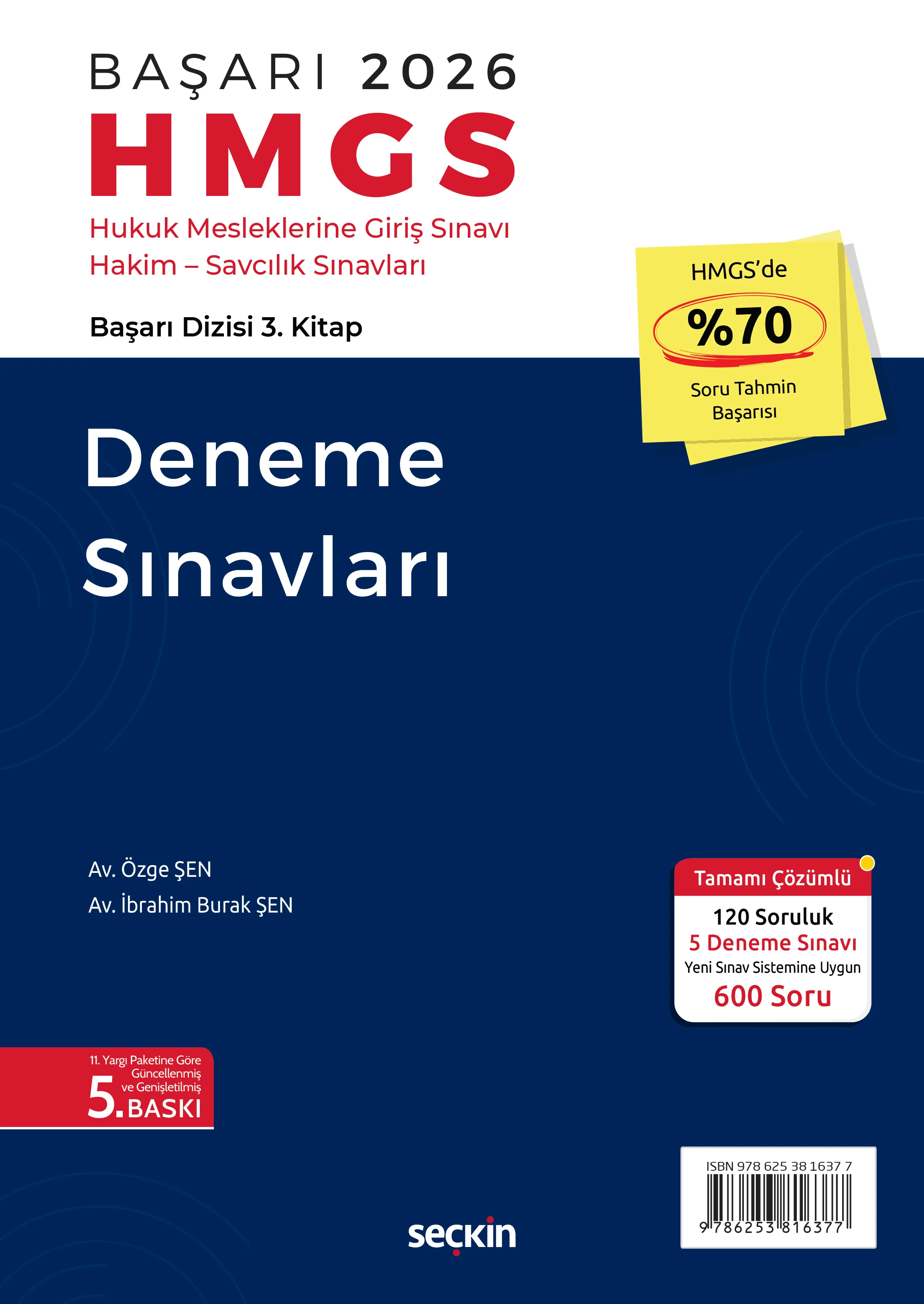 Seçkin Yayınevi Başarı HMGS Deneme Sınavları Hukuk Mesleklerine Giriş Sınavı (Özge Şen,İbrahim Burak Şen)