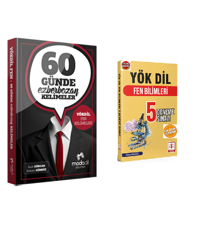 Modadil Yayınları YÖKDİL Fen Bilimleri 60 Günde Ezberbozan Kelimeler/Suat GÜRCAN, Rıdvan GÜRBÜZ+Tercih Yayınevi Yökdil İngilizce Fen Bilimleri 5 Deneme Sınavı (Volkan Gölgesiz)