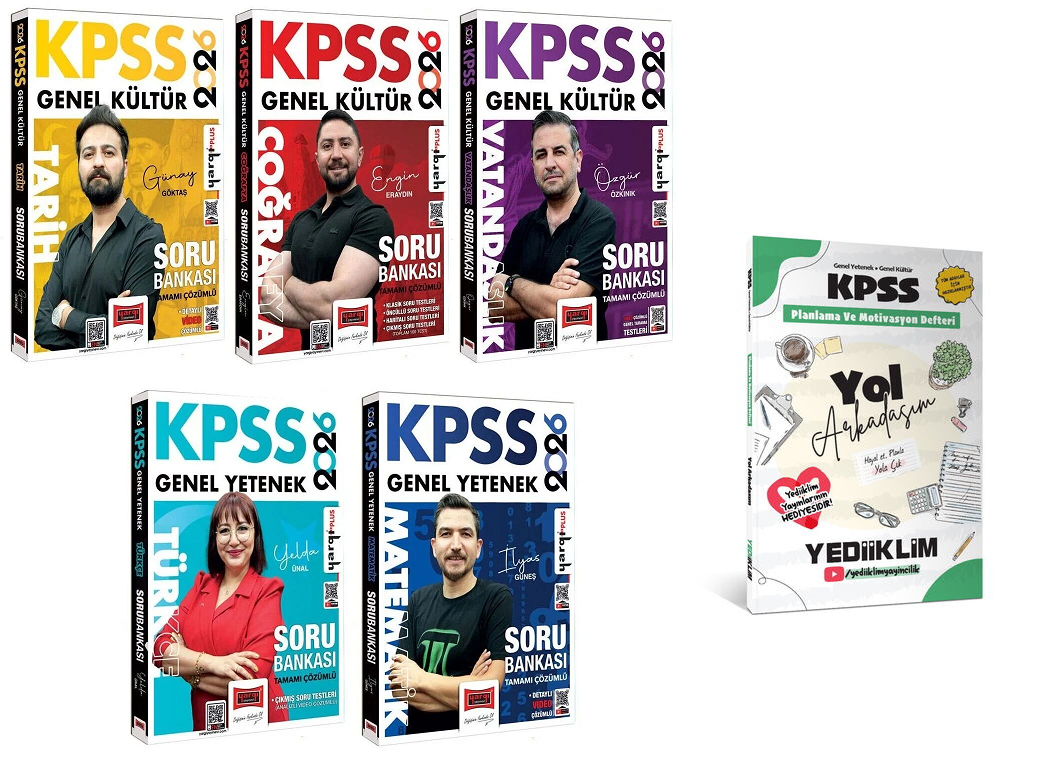 Yargı 2026 KPSS Genel Yetenek Genel Kültür Soru Bankası 5 li Set Yargı Yayınları+Yol Arkadaşım Hediyeli)