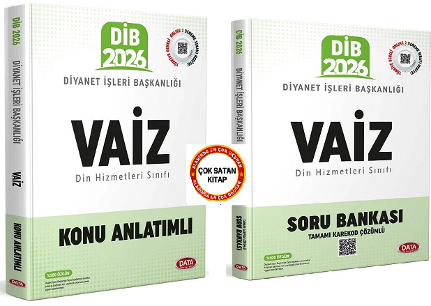 Data Yayınları Data 2026 GYS DİB Diyanet İşleri Başkanlığı Vaiz Konu+Soru 2 Li Set Görevde Yükselme