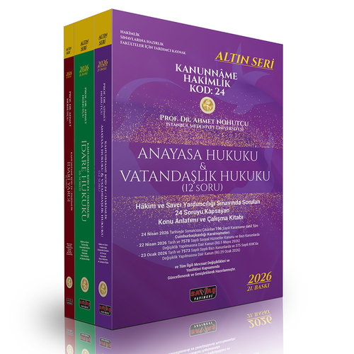 Savaş 2026 KANUNNAME Hakimlik KOD: 24 Anayasa Hukuku-İdare Hukuku-İdari Yargı Set Altın Seri 21. Baskı - Ahmet Nohutçu Savaş Yayınları