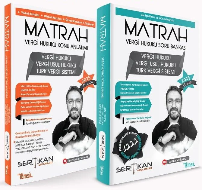 Temsil 2025 MATRAH Vergi Hukuku Konu + Soru Bankası 2 Kitap Set - Sertkan Erdurmaz Temsil Yayınları