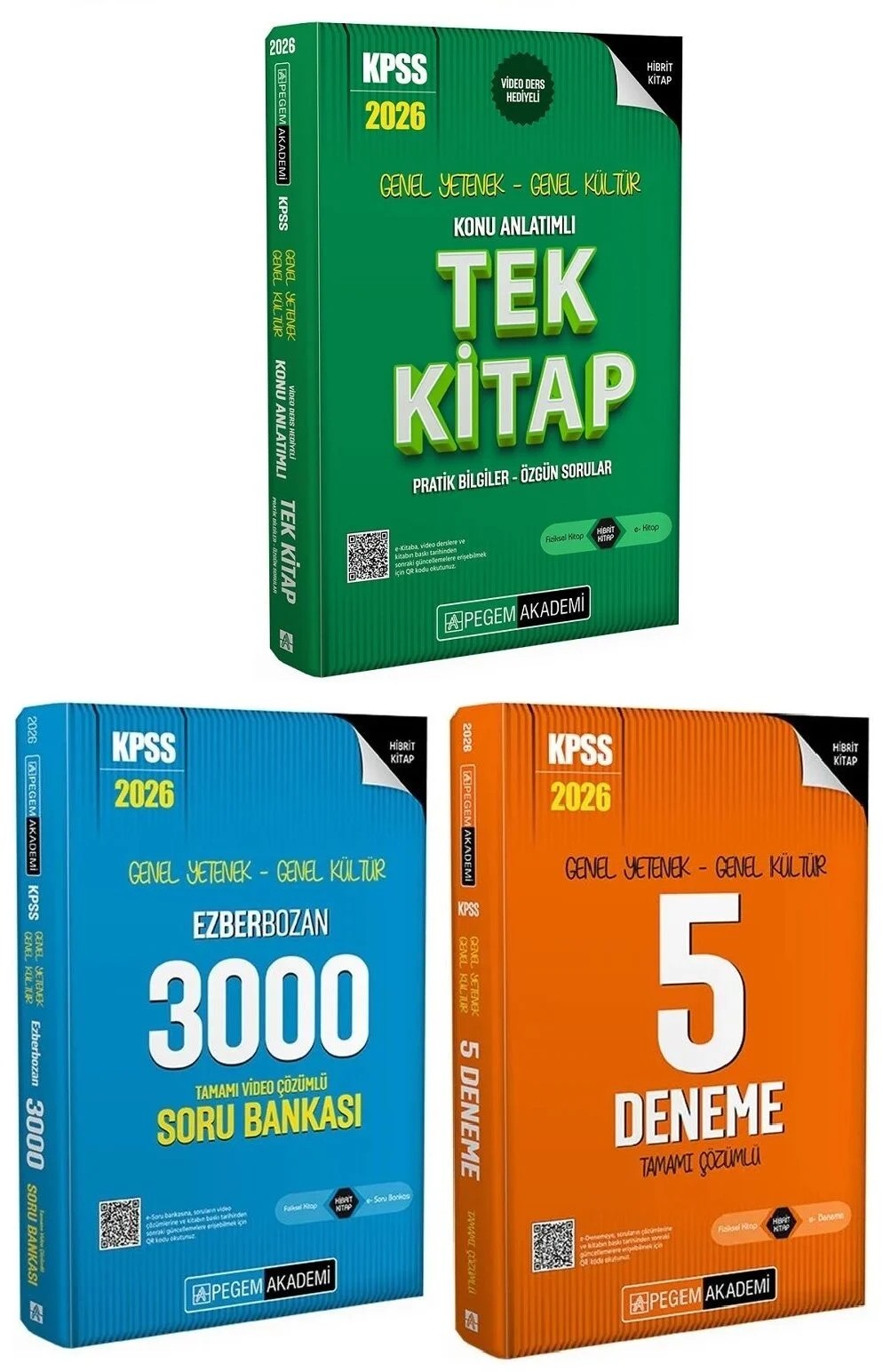 Pegem 2026 KPSS Genel Yetenek Genel Kültür Konu + Soru Bankası + 5 Deneme 3 lü Set Pegem Akademi Yayınları