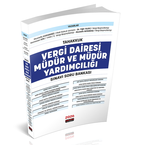 TAHAKKUK Vergi Dairesi Müdür ve Müdür Yardımcılığı Sınavı Soru Bankası Savaş Yayınları 2026