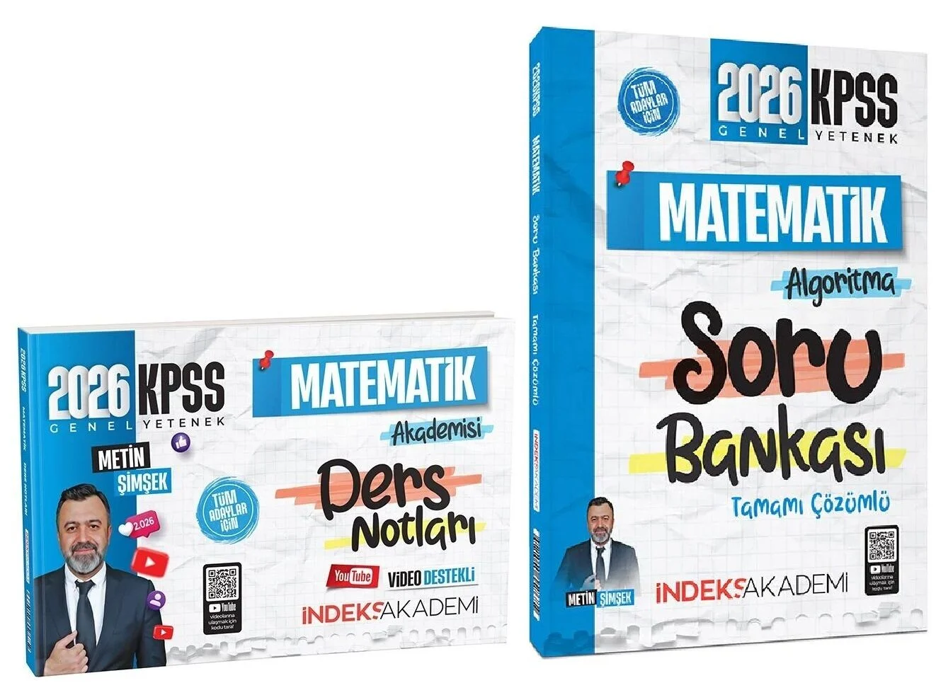 İndeks Akademi 2026 KPSS Matematik Akademisi Video Ders Notları + Soru Bankası 2 li Set - Metin Şimşek İndeks Akademi Yayıncılık