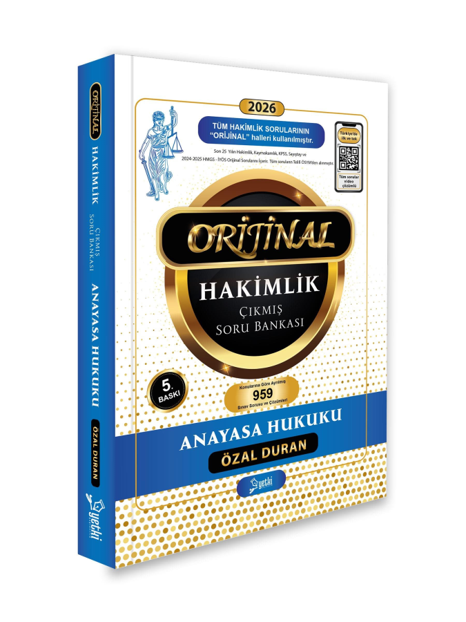 Yetki Yayınları 2026 Hakimlik Kaymakamlık KPSS İcra Müdürlüğü Anayasa Hukuku ORJİNAL Çıkmış Soru Bankası (Özal Duran)