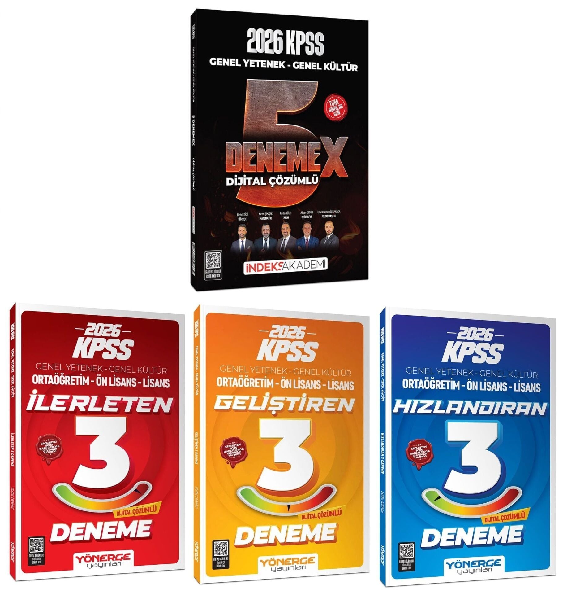 İndeks + Yönerge 2026 KPSS Genel Yetenek Genel Kültür 5 + 9 Deneme 4 lü Set İndeks Akademi + Yönerge Yayıncılık