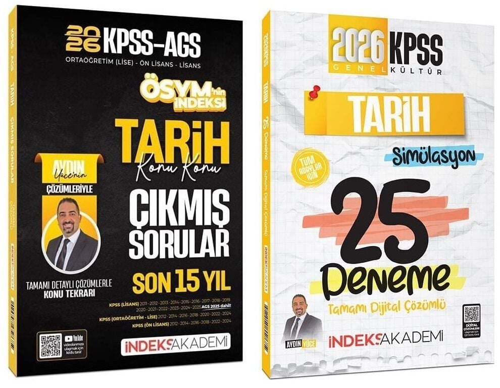 İndeks Akademi 2026 KPSS Tarih Çıkmış Sorular + 25 Deneme 2 li Set - Aydın Yüce