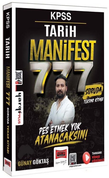 Yargı KPSS Tarih MANİFEST 777 Soruda Tekrar Kitabı Çözümlü - Günay Göktaş Yargı Yayınları