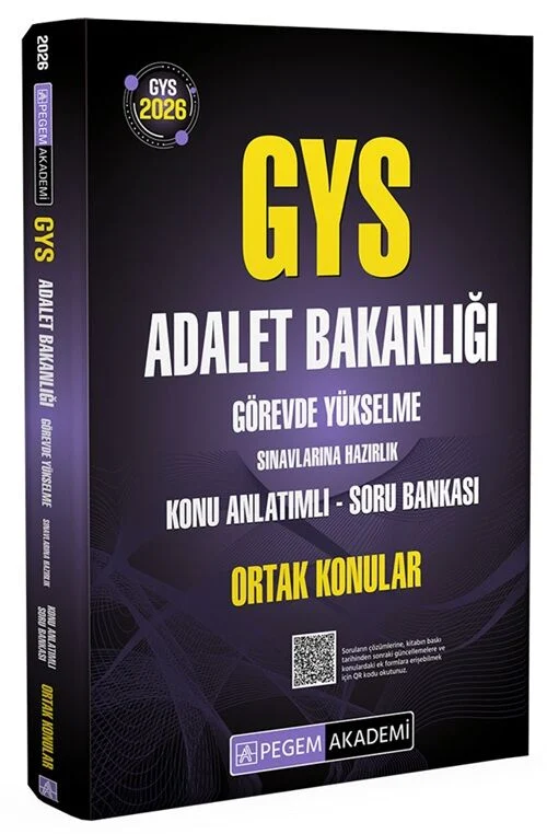 Pegem Akademi Yayıncılık 2026 GYS Adalet Bakanlığı Görevde Yükselme Sınavlarına Hazırlık Konu Anlatımlı Soru Bankası