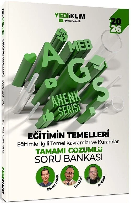 Yediiklim 2026 MEB-AGS Eğitimin Temelleri Soru bankası Çözümlü Ahenk Serisi - Ali Birol, Bülent Tanık, Can Köni Yediiklim Yayınları