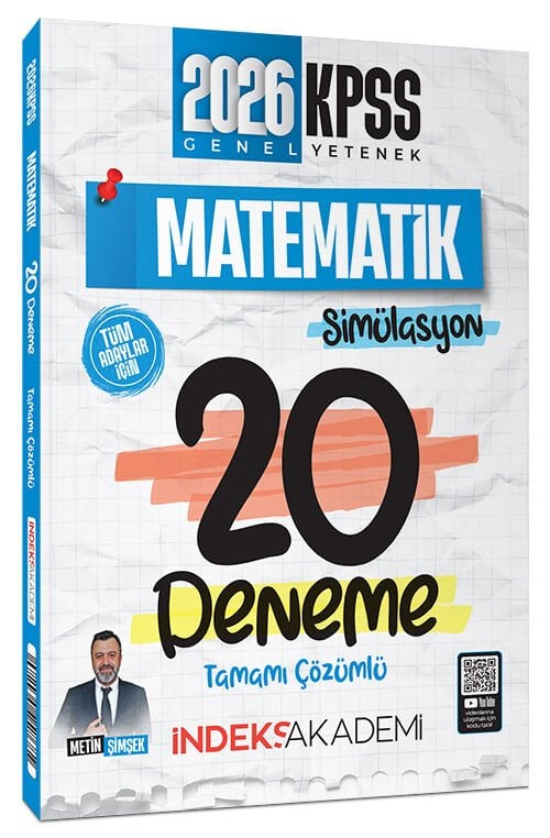 İndeks Akademi 2026 KPSS Matematik Simülasyon 20 Deneme Çözümlü - Metin Şimşek
