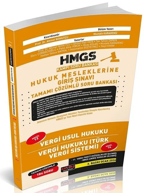 Savaş 2026 HMGS Kampı Vergi Usul, Vergi Hukuku Soru Bankası Çözümlü - Mustafa Karadeniz Savaş Yayınları