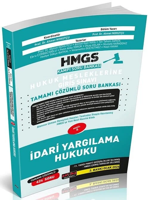 Savaş 2026 HMGS Kampı İdari Yargılama Hukuku Soru Bankası Çözümlü 3. Baskı - Ahmet Nohutçu Savaş Yayınları