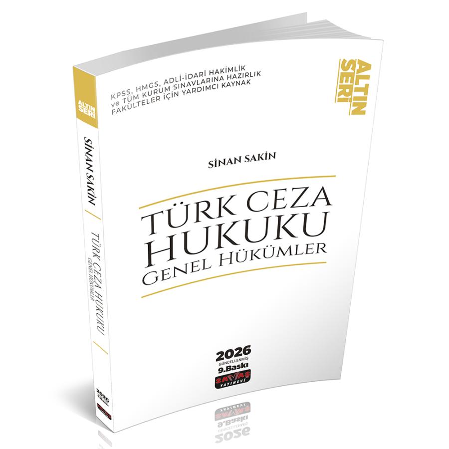 Savaş Yayınları 2026 Türk Ceza Hukuku Genel Hükümler Altın Seri 9. Baskı - Sinan Sakin