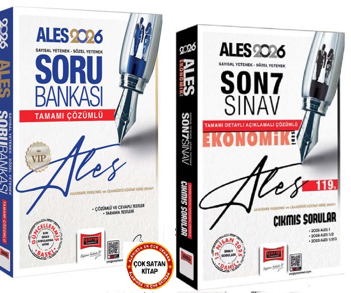 Yargı 2026 Ales Soru Bankası Tamamı Çözümlü+Yargı 2026 Ales SON 7 Sınav Çıkmış Sorular (2Kitap)
