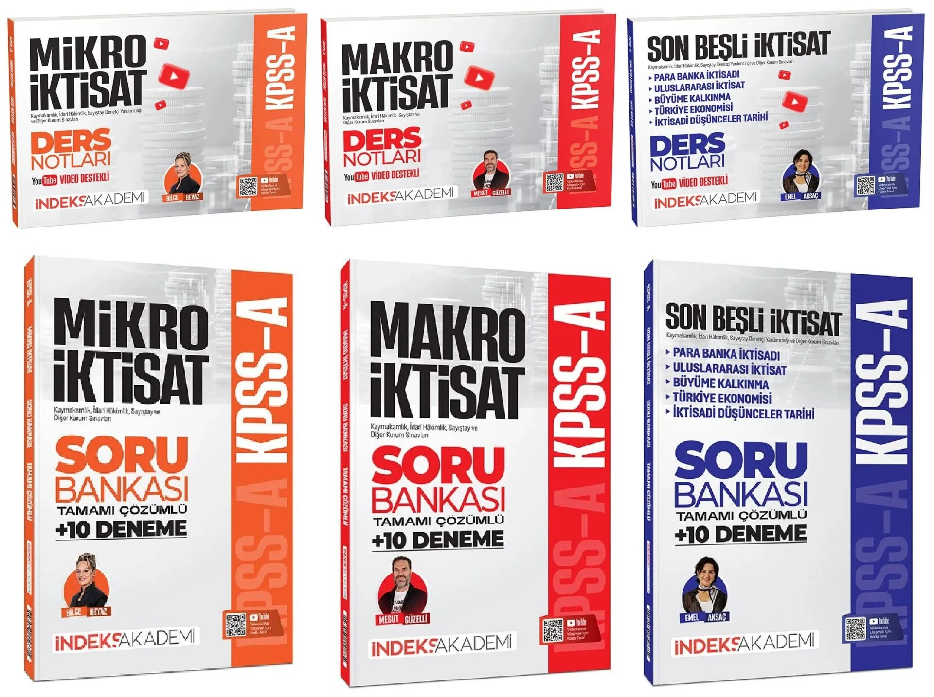 İndeks Akademi 2026 KPSS A Grubu Mikro + Makro + İktisat Son Beşli Video Ders Notları + Soru Bankası 6 lı Set İndeks Akademi Yayıncılık