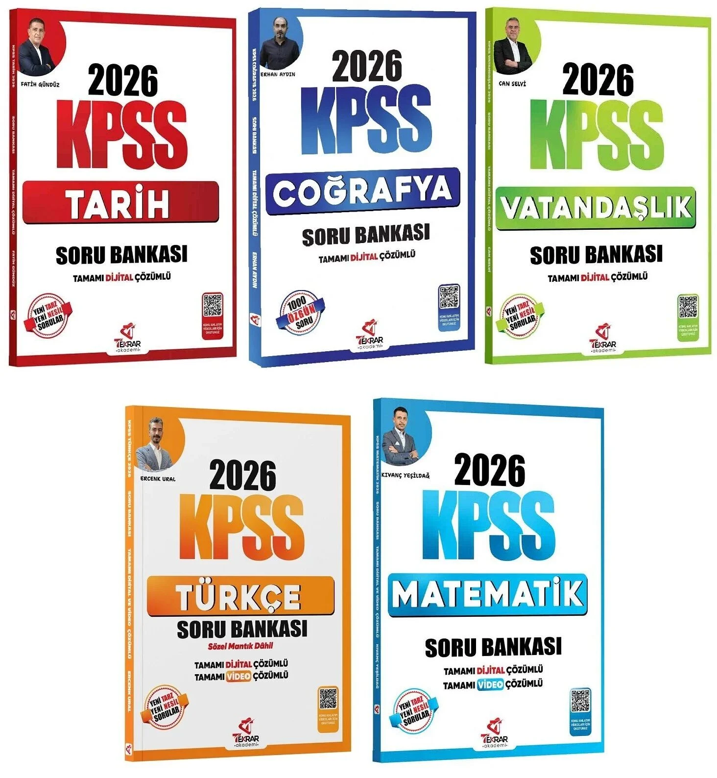Tekrar Akademi 2026 KPSS Genel Yetenek Genel Kültür Soru Bankası 5 li Set Tekrar Akademi Yayınları