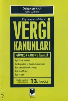 Adalet Yayınevi Vergi Kanunları (Özkan Aykar) Özkan Aykar