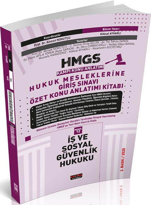 Savaş Yayınları 2025 HMGS Özet Konu Anlatımı İş ve Sosyal Güvenlik Hukuku Köksal Ayhanlı Savaş Yayınevi