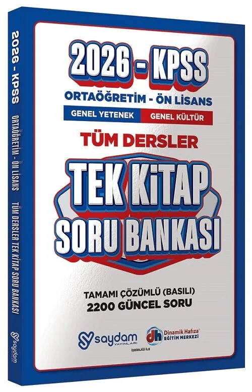 Saydam 2026 KPSS Lise Ortaöğretim Ön Lisans Soru Bankası Tek Kitap Çözümlü Saydam Yayınları