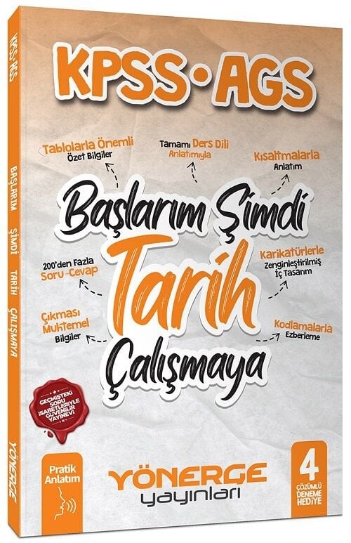 Yönerge KPSS MEB-AGS Başlarım Şimdi Tarih Çalışmaya Pratik Anlatım Yönerge Yayınları