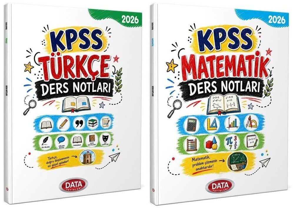 Data 2026 KPSS Türkçe + Matematik Ders Notları 2 li Set Data Yayınları