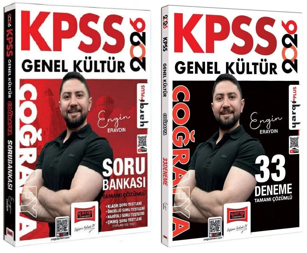 Yargı 2026 KPSS Coğrafya Soru Bankası + 33 Deneme 2 li Set - Engin Eraydın Yargı Yayınları