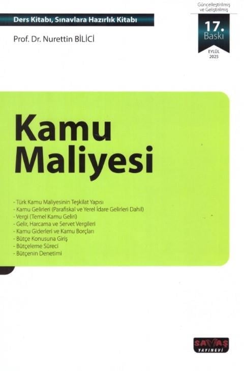 Savaş Yayınevi Kamu Maliyesi (Nurettin Bilici) Nurettin Bilici