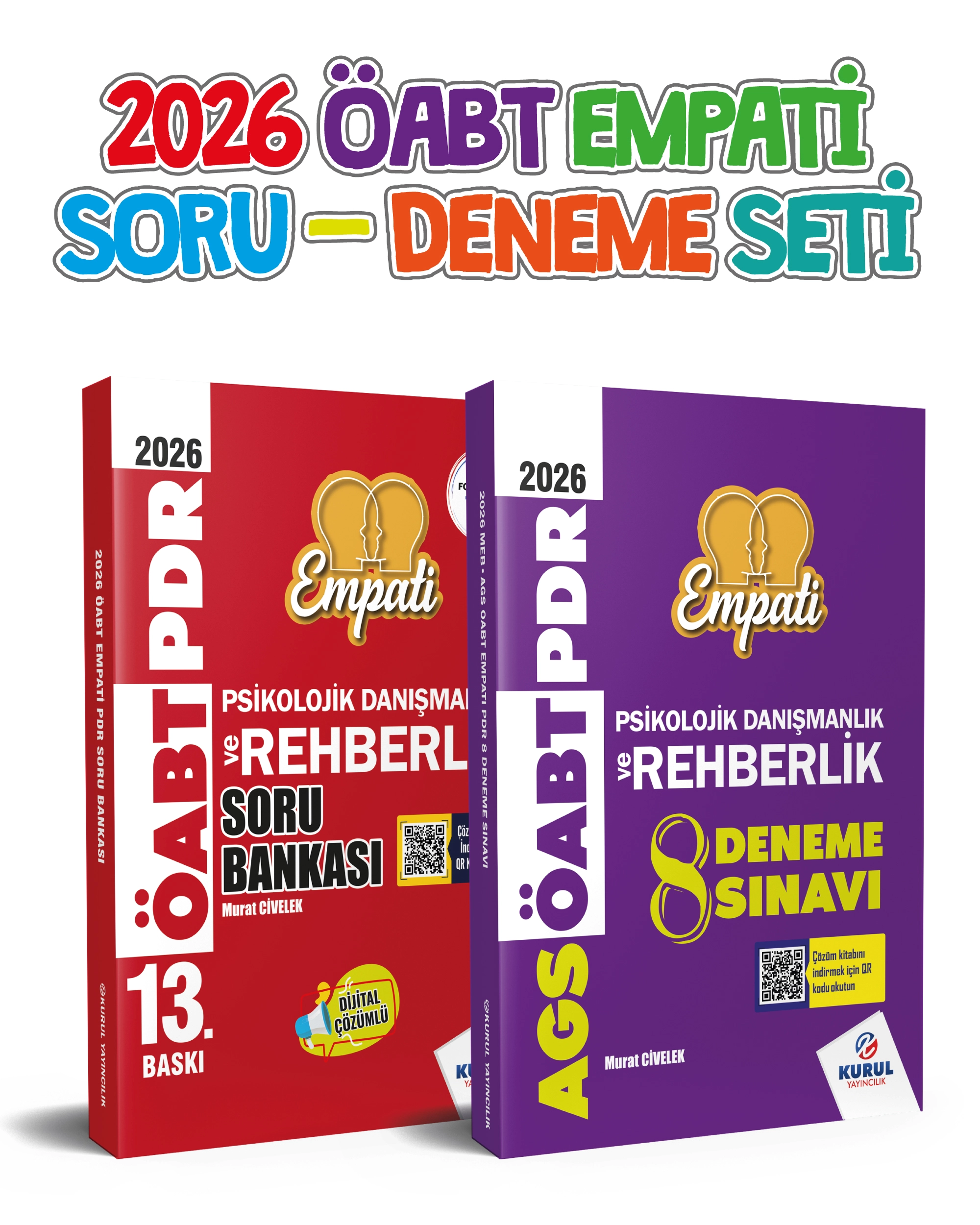 Kurul 2026 Öabt Empati Pdr Çözümlü Soru Bankası Ve 8 li Deneme Sınavı Seti Murat Civelek Kurul Yayınları