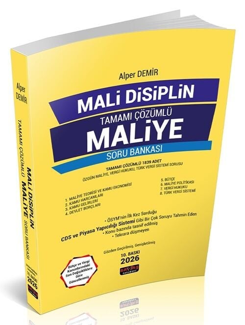 Savaş 2026 Maliye Mali Disiplin Soru Bankası Çözümlü 10. Baskı - Alper Demir Savaş Yayınları