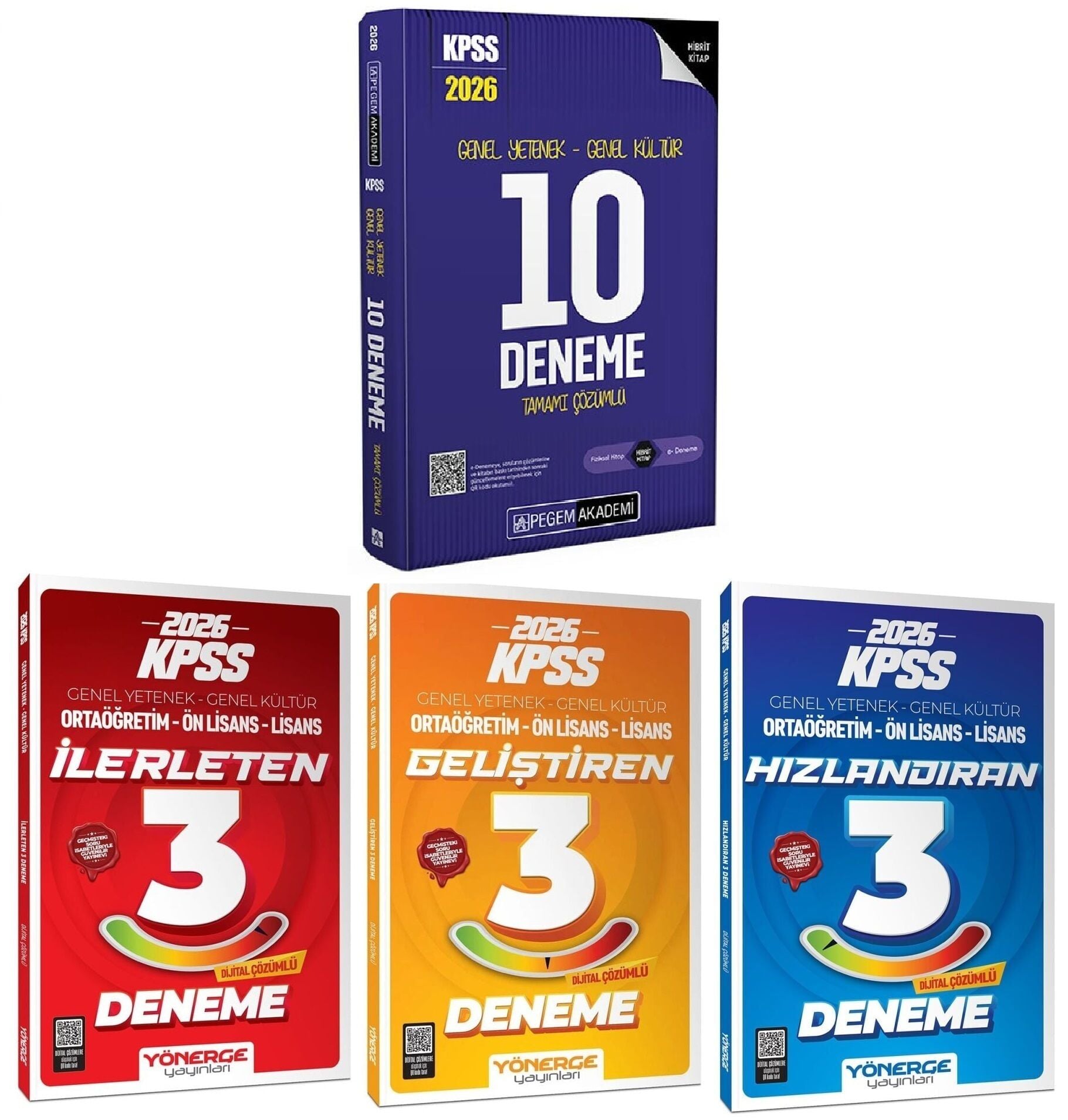 Pegem + Yönerge 2026 KPSS Genel Yetenek Genel Kültür 10 + 9 Deneme 4 lü Set Pegem Akademi + Yönerge Yayınları
