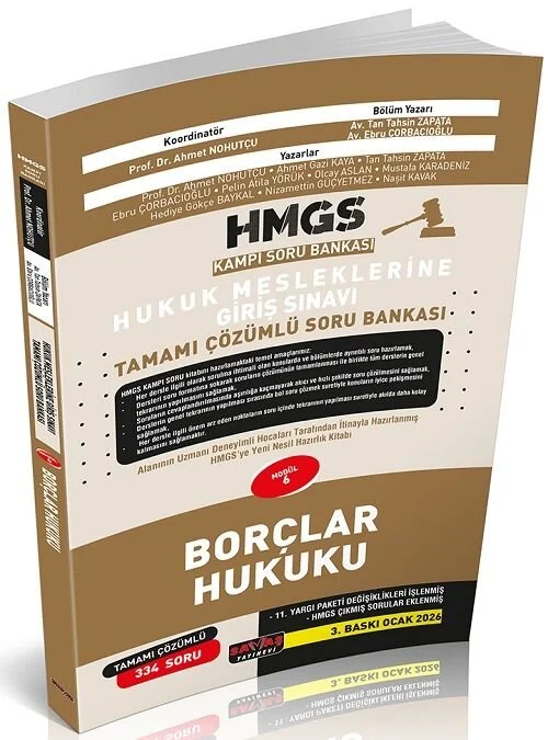 Savaş 2026 HMGS Kampı Borçlar Hukuku Soru Bankası Çözümlü 3. Baskı - Tan Tahsin Zapata, Ebru Çorbacıoğlu Savaş Yayınları