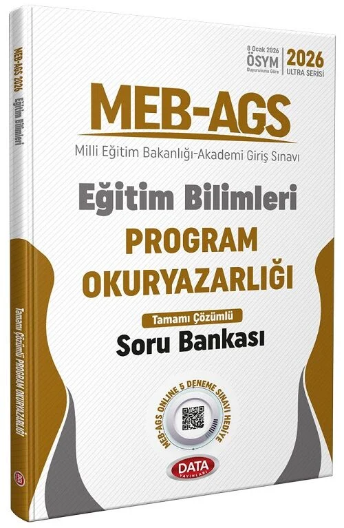 YENİ AGS - Data 2026 MEB-AGS Eğitim Bilimleri Program Okuryazarlığı Soru Bankası Çözümlü Ultra Serisi Data Yayınları
