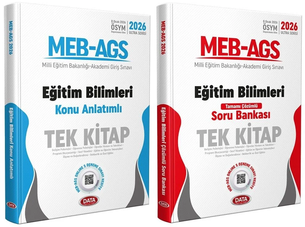 YENİ AGS - Data 2026 MEB-AGS Eğitim Bilimleri Konu + Soru Bankası 2 li Set Ultra Serisi Data Yayınları