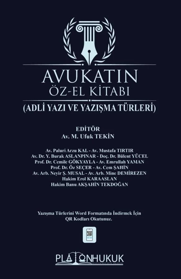 Platon Avukatın Özel Kitabı, Adli Yazı ve Yazışma Türleri Platon Hukuk Yayınları
