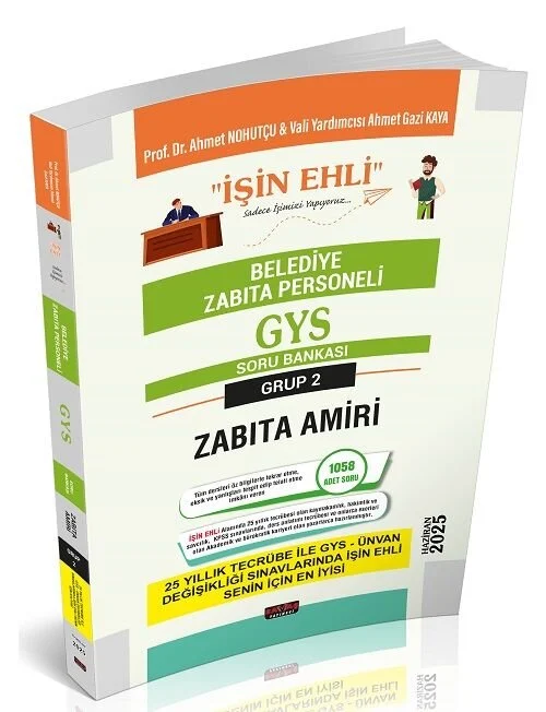 Savaş 2025 GYS Belediye Grup 2 Zabıta Amiri İŞİN EHLİ Soru Bankası Görevde Yükselme - Ahmet Nohutçu Savaş Yayınları