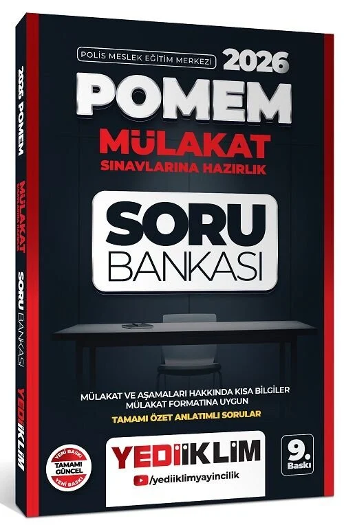 Yediiklim 2026 POMEM Mülakat Sınavları Soru Bankası 9. Baskı Yediiklim Yayınları