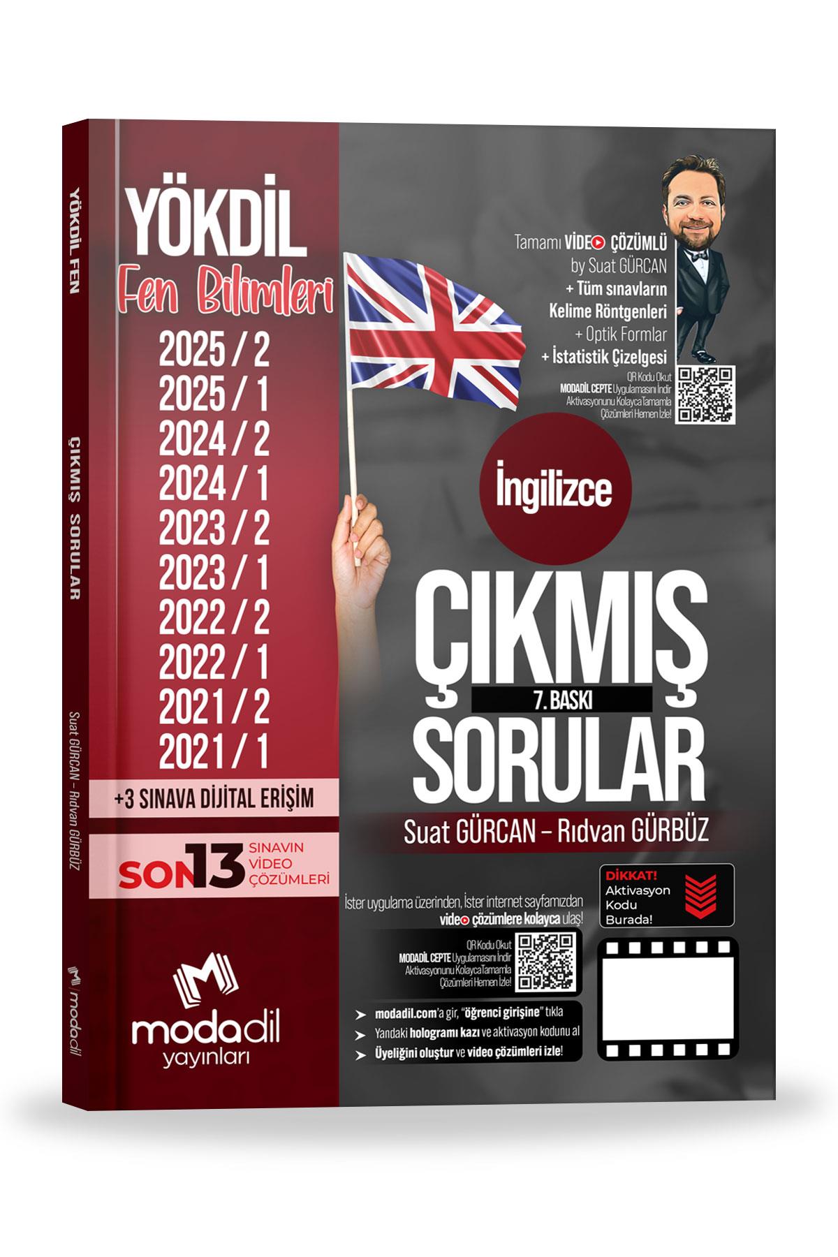 Modadil Yayınları YÖKDİL Fen Bilimleri Çıkmış Sorular Tamamı Video Çözümlü Suat Gürcan, Rıdvan Gürbüz