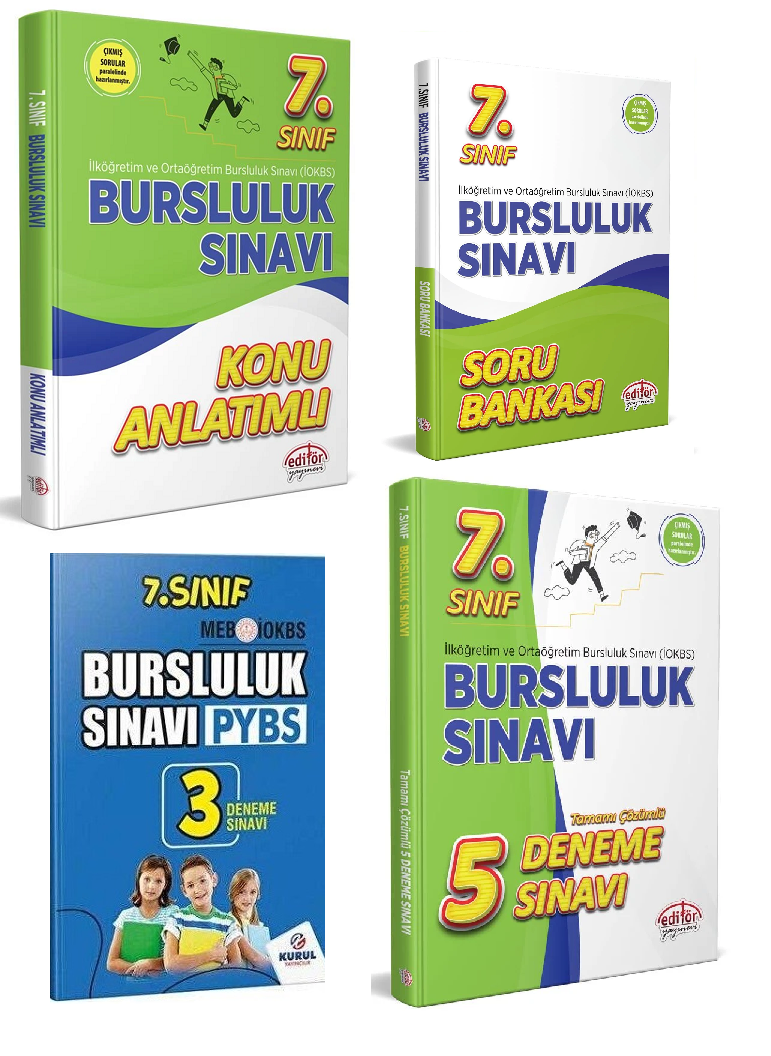 Editör Yayınevi 2025-2026 7.Sınıf Bursluluk Sınavı Konu+Soru+5 Deneme+Kurul 3 Deneme Seti