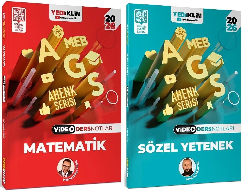 Yediiklim 2026 MEB-AGS Matematik Sayısal + Sözel Yetenek Video Ders Notları 2 li Set Ahenk Serisi Yediiklim Yayınları