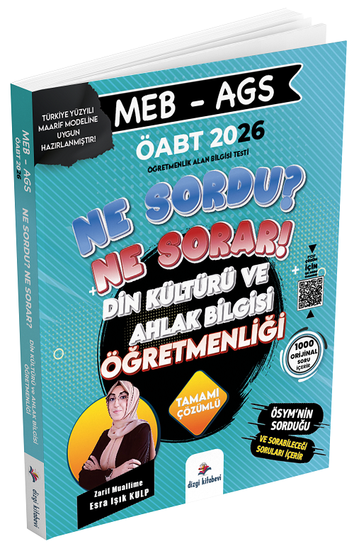 Dizgi Kitap 2026 ÖABT MEB-AGS Din Kültürü ve Ahlak Bilgisi Öğretmenliği Ne Sordu Ne Sorar Soru Bankası Çözümlü - Zarif Muallime Esra Işık Kulp Dizgi Kitap