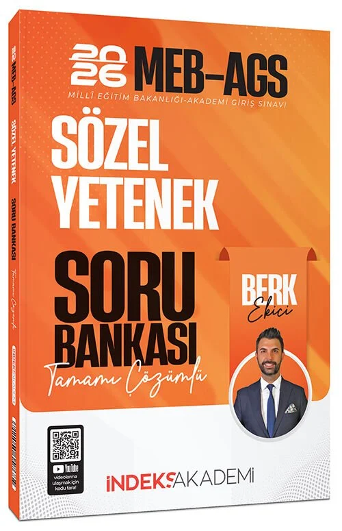 İndeks Akademi 2026 MEB-AGS Sözel Yetenek Soru Bankası Çözümlü - Berk Ekici İndeks Akademi Yayıncılık